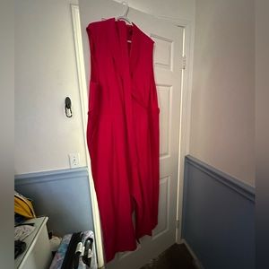 Hot pink tuxedo jumpsuit